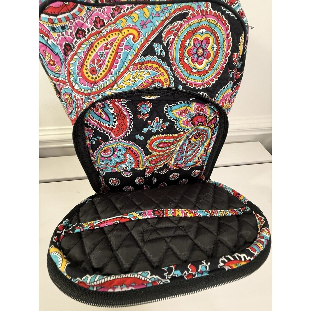 ✿ Vera Bradley Paisley Backpack Laptop School Travel Bag Multicolor Cotton - Picture 7 of 11